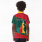 Personalized Cameroon Kid Polo Shirt with Cameroun Coat of Arms and African Pattern