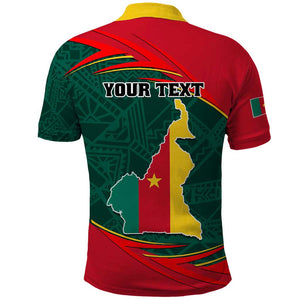 Personalized Cameroon Polo Shirt with Cameroun Coat of Arms and African Pattern