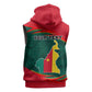 Personalized Cameroon Sleeveless Zip Hoodie with Cameroun Coat of Arms and African Pattern - African Pride