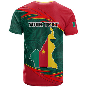 Personalized Cameroon T shirt with Cameroun Coat of Arms and African Pattern
