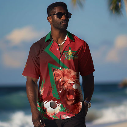 Custom Morocco 2026 World Football Hawaiian Shirt Together for One Goal Champions