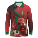 Custom Morocco 2026 World Football Long Sleeve Polo Shirt Together for One Goal Champions