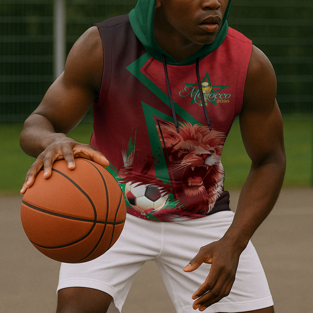 Custom Morocco 2026 World Football Sleeveless Hoodie Together for One Goal Champions
