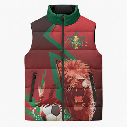 Custom Morocco 2026 World Football Sleeveless Puffer Jacket Together for One Goal Champions
