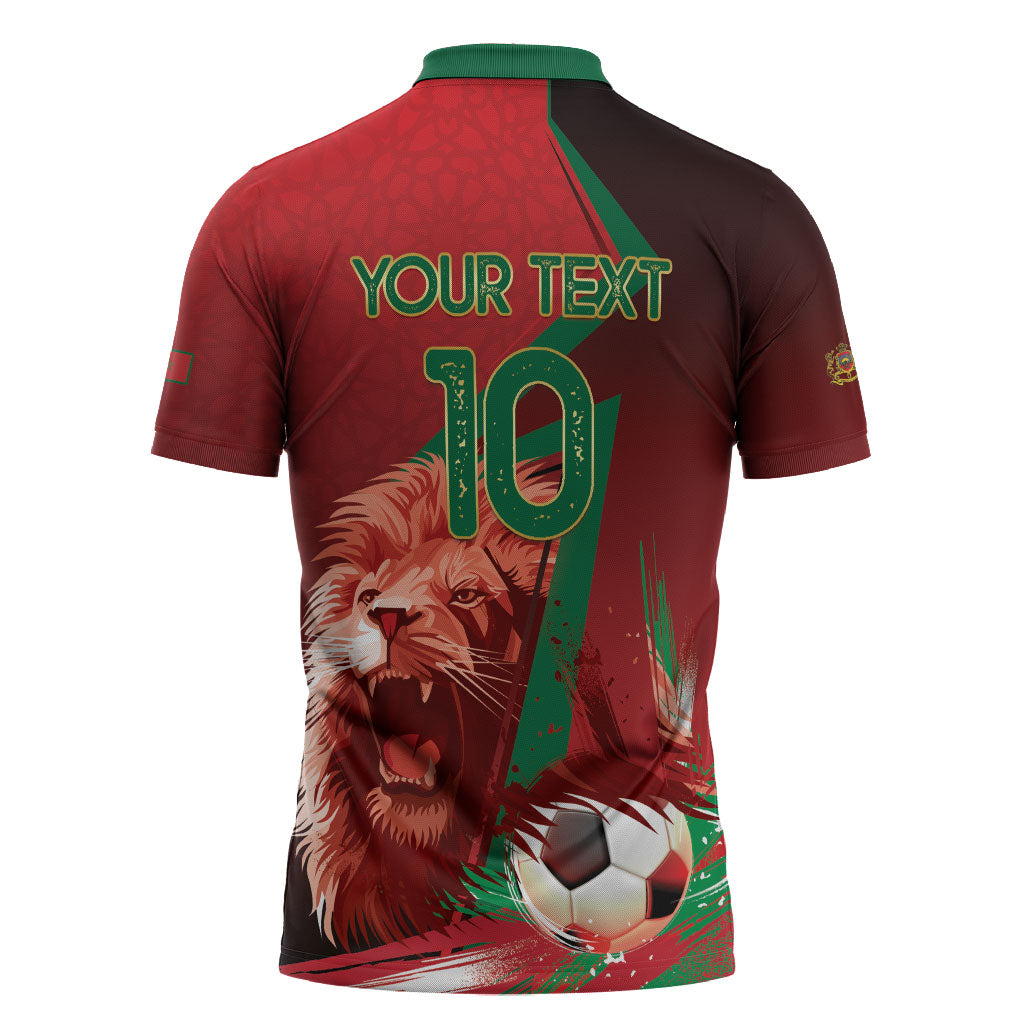 Custom Morocco 2026 World Football Zipper Polo Shirt Together for One Goal Champions