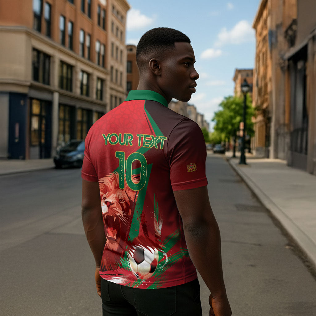 Custom Morocco 2026 World Football Zipper Polo Shirt Together for One Goal Champions