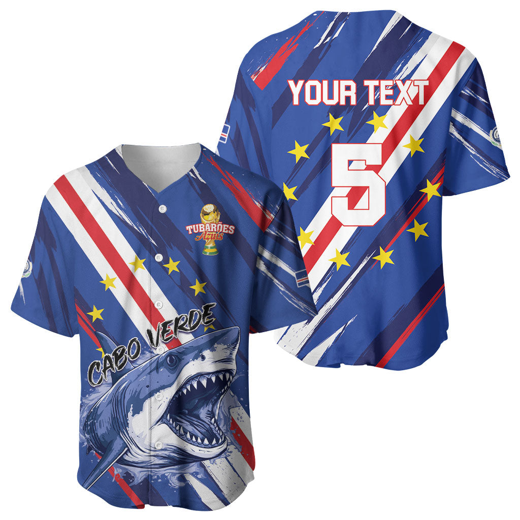 Custom World Football 2026 Cabo Verde Baseball Jersey Tubaroes Azuis Victory
