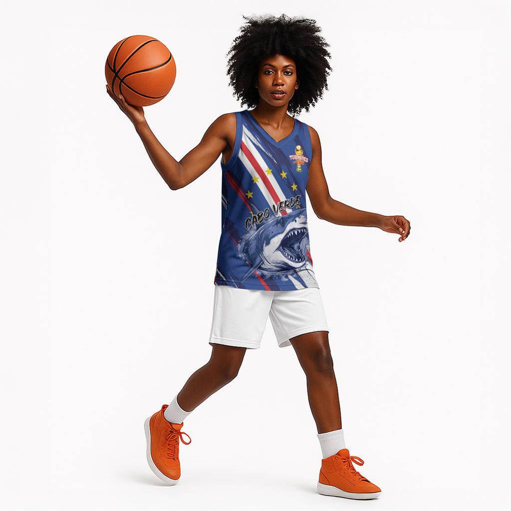 Custom World Football 2026 Cabo Verde Basketball Jersey Tubaroes Azuis Victory
