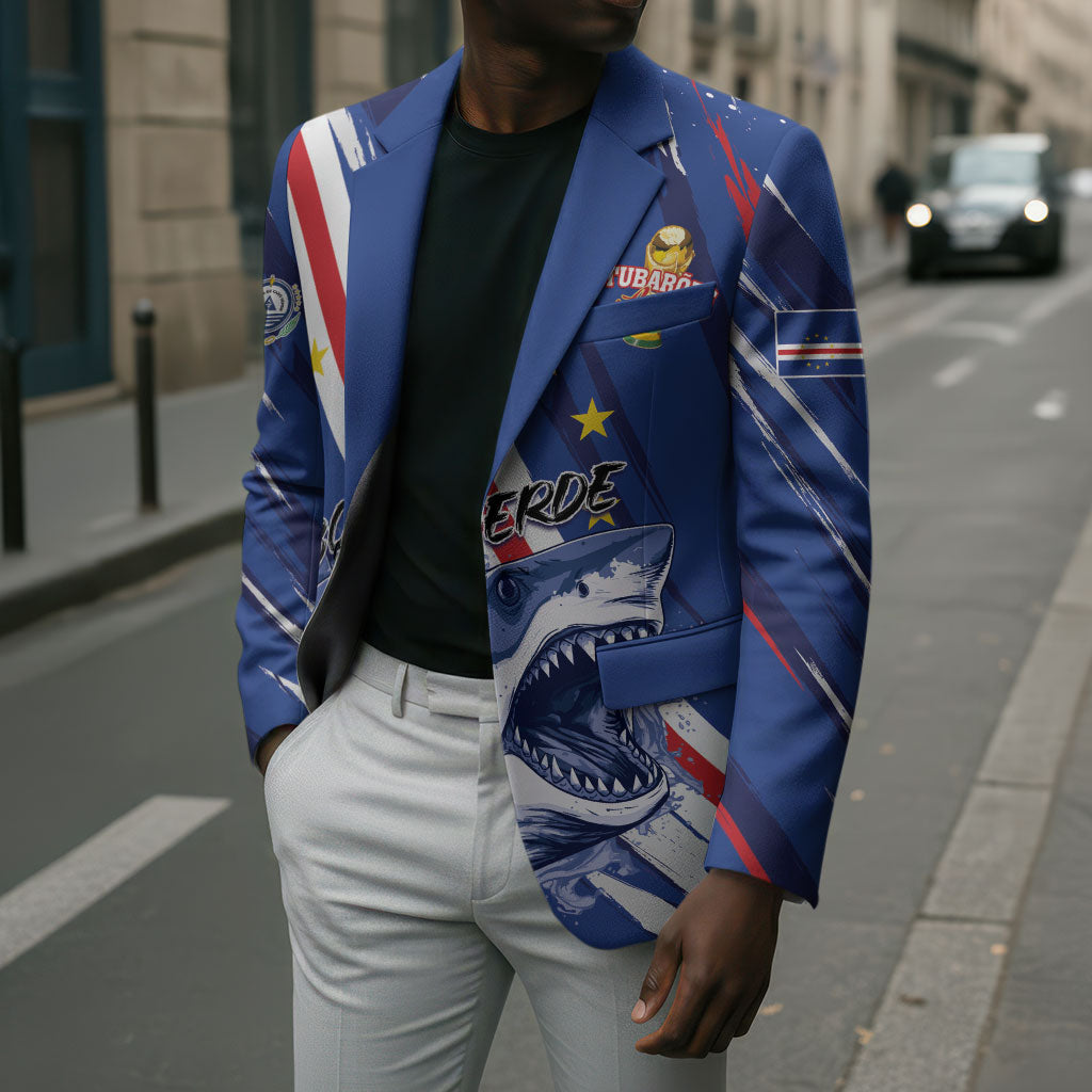 Custom World Football 2026 Cabo Verde Blazer Tubaroes Azuis Victory