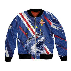 Custom World Football 2026 Cabo Verde Bomber Jacket Tubaroes Azuis Victory