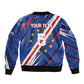 Custom World Football 2026 Cabo Verde Bomber Jacket Tubaroes Azuis Victory