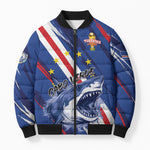 Custom World Football 2026 Cabo Verde Bomber Puffer Jacket Tubaroes Azuis Victory