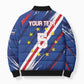Custom World Football 2026 Cabo Verde Bomber Puffer Jacket Tubaroes Azuis Victory