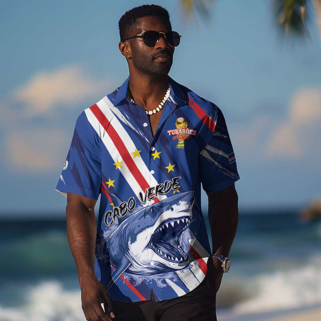Custom World Football 2026 Cabo Verde Hawaiian Shirt Tubaroes Azuis Victory
