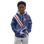 Custom World Football 2026 Cabo Verde Kid Hoodie Tubaroes Azuis Victory