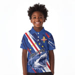 Custom World Football 2026 Cabo Verde Kid Polo Shirt Tubaroes Azuis Victory