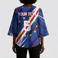 Custom World Football 2026 Cabo Verde Kimono Sleeve Blouse Tubaroes Azuis Victory