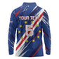 Custom World Football 2026 Cabo Verde Long Sleeve Polo Shirt Tubaroes Azuis Victory