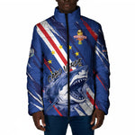 Custom World Football 2026 Cabo Verde Padded Jacket Tubaroes Azuis Victory