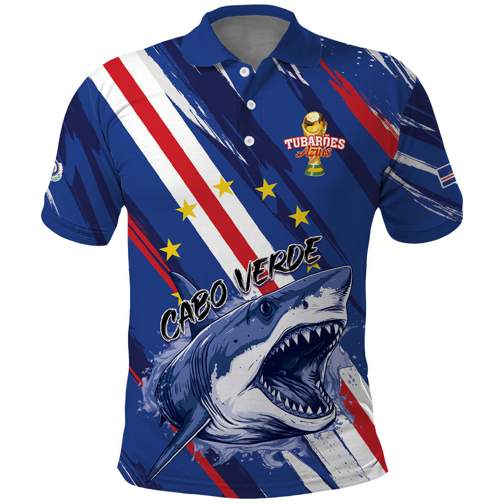 Custom World Football 2026 Cabo Verde Polo Shirt Tubaroes Azuis Victory