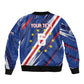 Custom World Football 2026 Cabo Verde Sleeve Zip Bomber Jacket Tubaroes Azuis Victory