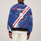 Custom World Football 2026 Cabo Verde Sleeve Zip Bomber Jacket Tubaroes Azuis Victory