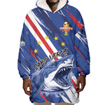 Custom World Football 2026 Cabo Verde Wearable Blanket Hoodie Tubaroes Azuis Victory