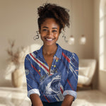 Custom World Football 2026 Cabo Verde Women Casual Shirt Tubaroes Azuis Victory