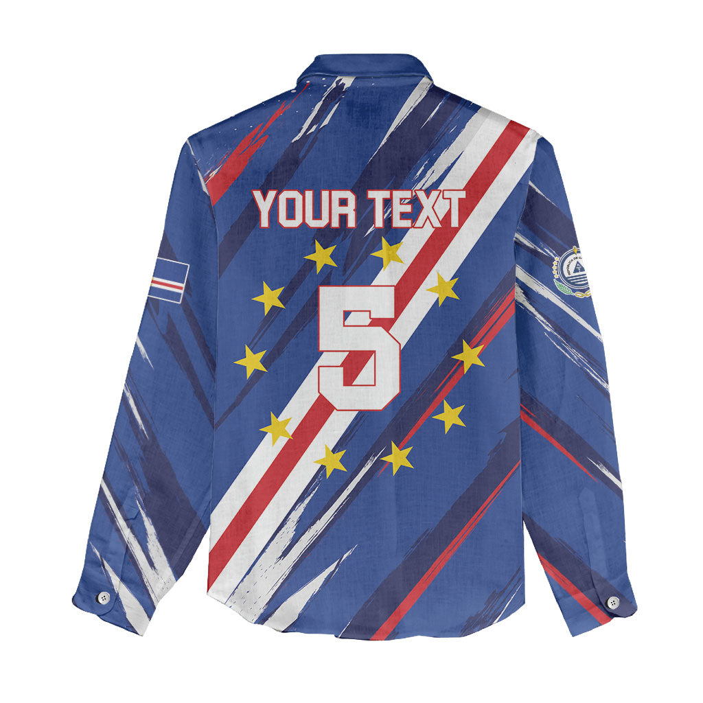 Custom World Football 2026 Cabo Verde Women Casual Shirt Tubaroes Azuis Victory
