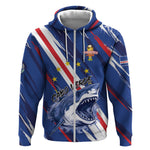 Custom World Football 2026 Cabo Verde Zip Hoodie Tubaroes Azuis Victory