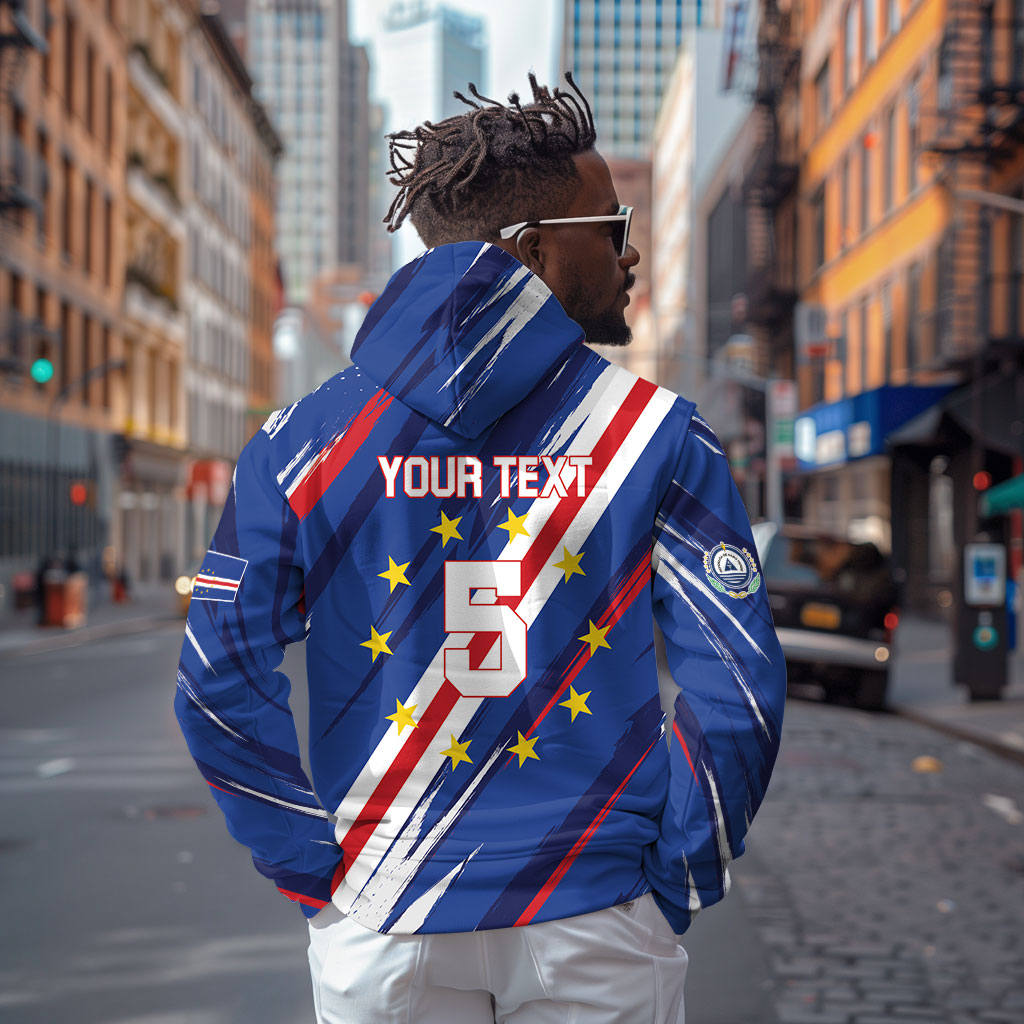 Custom World Football 2026 Cabo Verde Zip Hoodie Tubaroes Azuis Victory