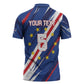 Custom World Football 2026 Cabo Verde Zipper Polo Shirt Tubaroes Azuis Victory