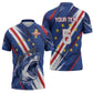 Custom World Football 2026 Cabo Verde Zipper Polo Shirt Tubaroes Azuis Victory