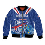 Custom Cape Verde Football 2026 Blue Shark Bomber Jacket Go Champions
