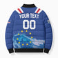 Custom Cape Verde Football 2026 Blue Shark Bomber Puffer Jacket Go Champions