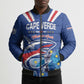 Custom Cape Verde Football 2026 Blue Shark Bomber Puffer Jacket Go Champions