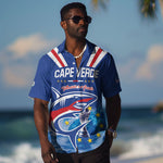 Custom Cape Verde Football 2026 Blue Shark Hawaiian Shirt Go Champions