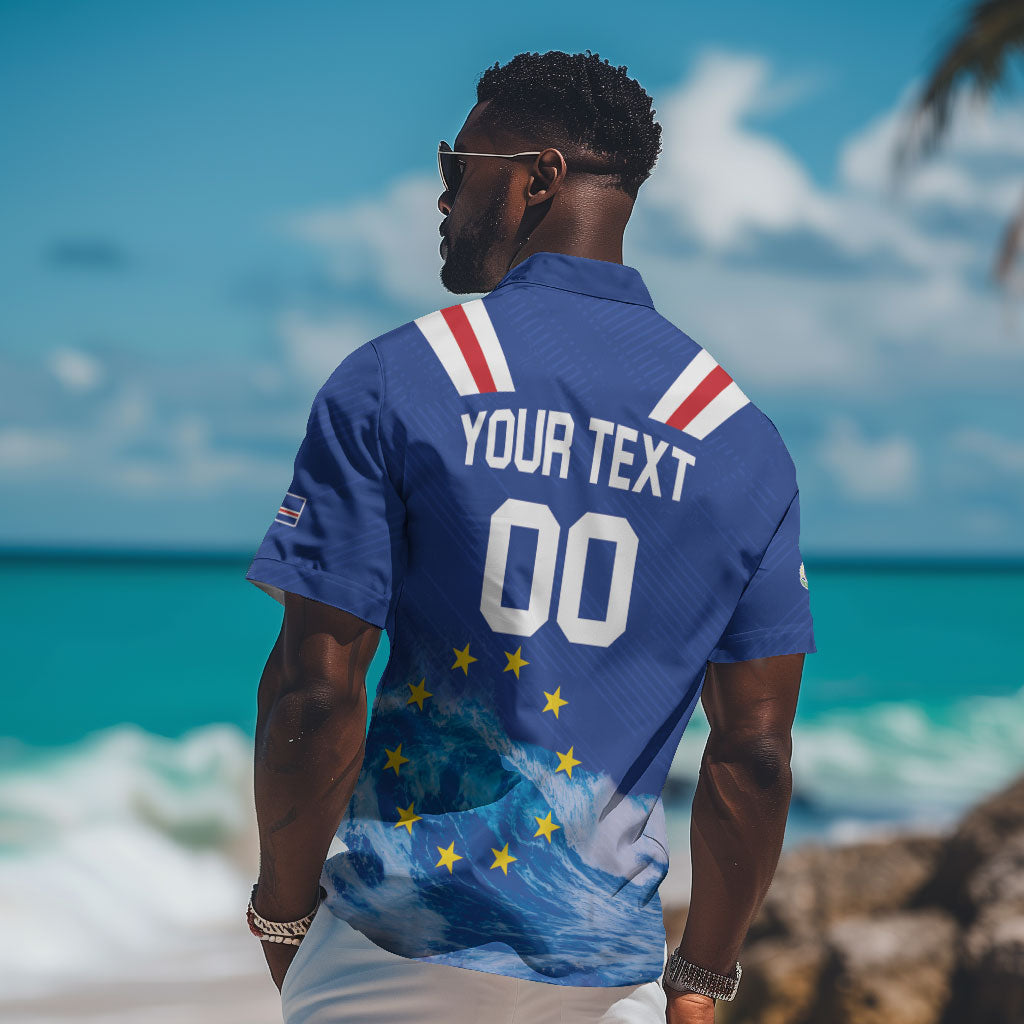 Custom Cape Verde Football 2026 Blue Shark Hawaiian Shirt Go Champions