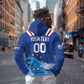 Custom Cape Verde Football 2026 Blue Shark Hoodie Go Champions
