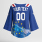 Custom Cape Verde Football 2026 Blue Shark Kimono Sleeve Blouse Go Champions