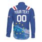 Custom Cape Verde Football 2026 Blue Shark Long Sleeve Button Shirt Go Champions