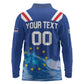Custom Cape Verde Football 2026 Blue Shark Long Sleeve Polo Shirt Go Champions