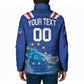 Custom Cape Verde Football 2026 Blue Shark Padded Jacket Go Champions