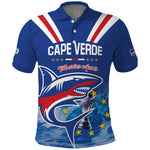 Custom Cape Verde Football 2026 Blue Shark Polo Shirt Go Champions