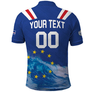 Custom Cape Verde Football 2026 Blue Shark Polo Shirt Go Champions