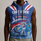 Custom Cape Verde Football 2026 Blue Shark Sleeveless Hoodie Go Champions