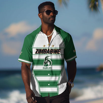 Custom Zimbabwe Rugby 3rd Africa Cup Hawaiian Shirt The Sables Back-to-Back Champions