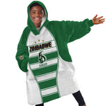 Custom Zimbabwe Rugby 3rd Africa Cup Kid Wearable Blanket Hoodie The Sables Back-to-Back Champions