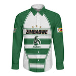 Custom Zimbabwe Rugby 3rd Africa Cup Long Sleeve Button Shirt The Sables Back-to-Back Champions