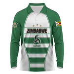 Custom Zimbabwe Rugby 3rd Africa Cup Long Sleeve Polo Shirt The Sables Back-to-Back Champions